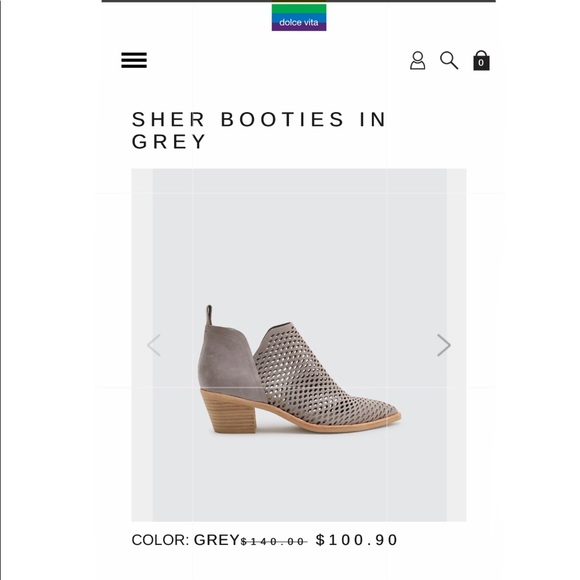 DOLCE VITA PERFORATED SHER LEATHER GRAY BOOTIES - Picture 7 of 7